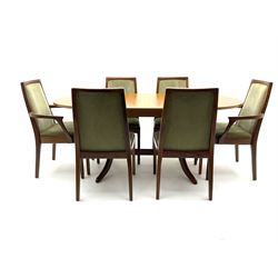 Nathan teak extending dining table and s