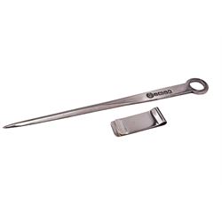 Modern silver letter opener with ring te