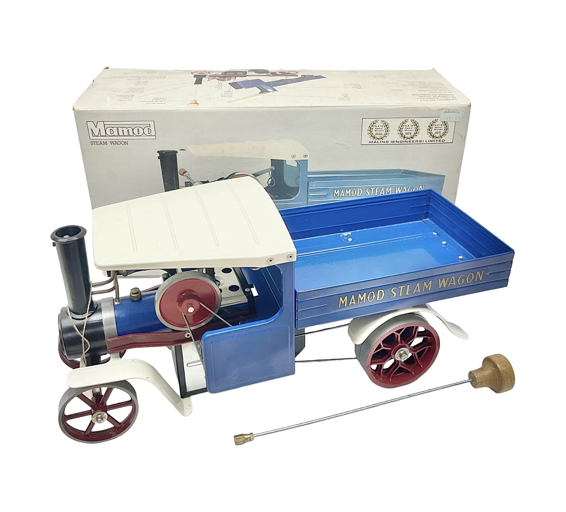 Mamod SW1 ‘Steam Wagon’ live steam, in blue and red, in original box 