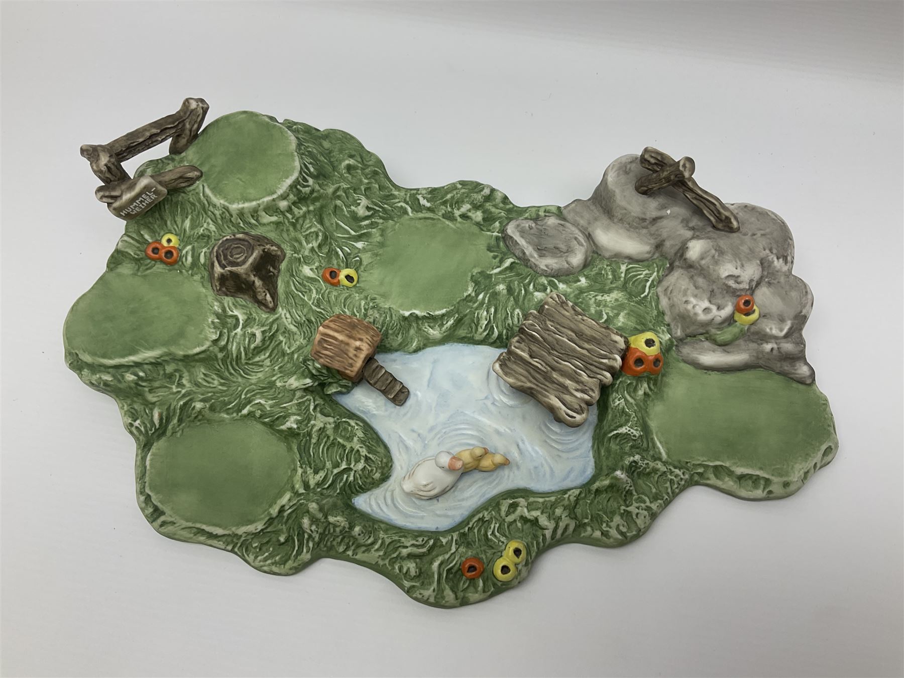 Collection Hummel figures by Goebel, together with three hummel landscapes, Hummel Quelle, Hummel Weiher and Hummel Garten