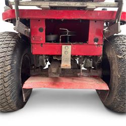 Countax C600H - ride on lawnmower / yard tractor with Honda engine, black seat and red bodywork.