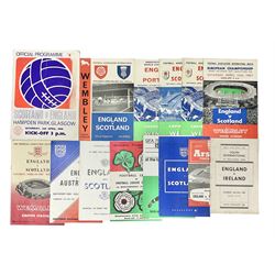 Fourteen football programmes for International matches 1949-66 including England v Ireland Youth International at Boothferry Park Hull May 14th 1949; eight England v Scotland at Wembley, Hampden Park, Newcastle etc; England v Portugal October 25th 1961; England v Austria May 10th 1967 etc (14)