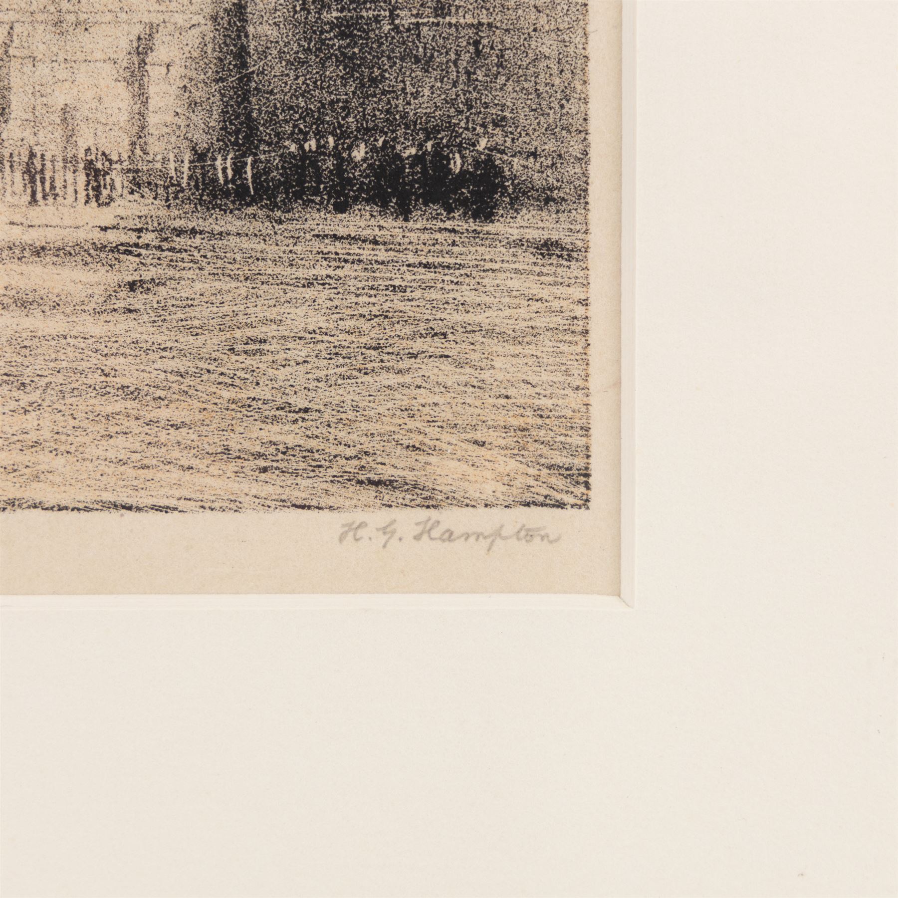 Luigi Kasimir (Austrian 1881-1962): Munich, etching signed in pencil 12.5cm x 19.5cm: Herbert Hampton (British 1862-1929): Westminster Abbey, etching signed in pencil 32cm x 23cm (2)