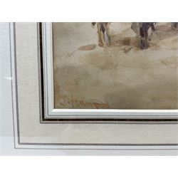 John Atkinson (Staithes Group 1863-1924): 'The Beach at Whitley Bay', watercolour signed 30cm x 45cm 
Provenance: with Christopher Wood, Motcomb Road, London, label verso