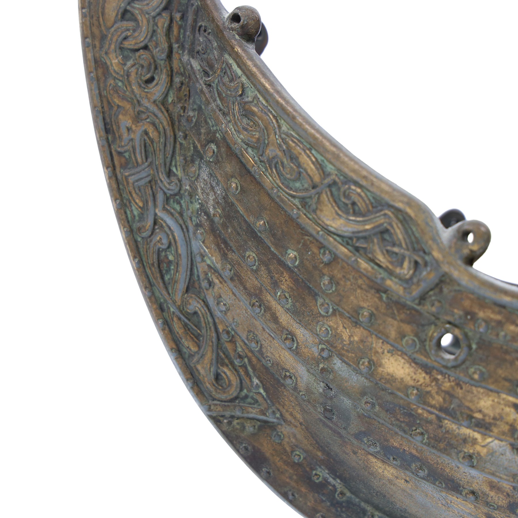 Danish viking ship, in the manor of Edward Aagaard, upon a wooden stand, marked Denmark to the bow of the ship, L41cm 