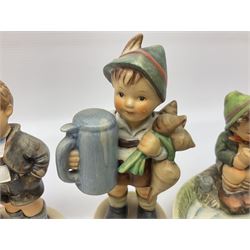 Twenty six Hummel figures by Goebel, to include Fire Fighter, Band Leader and Spring Sowing
