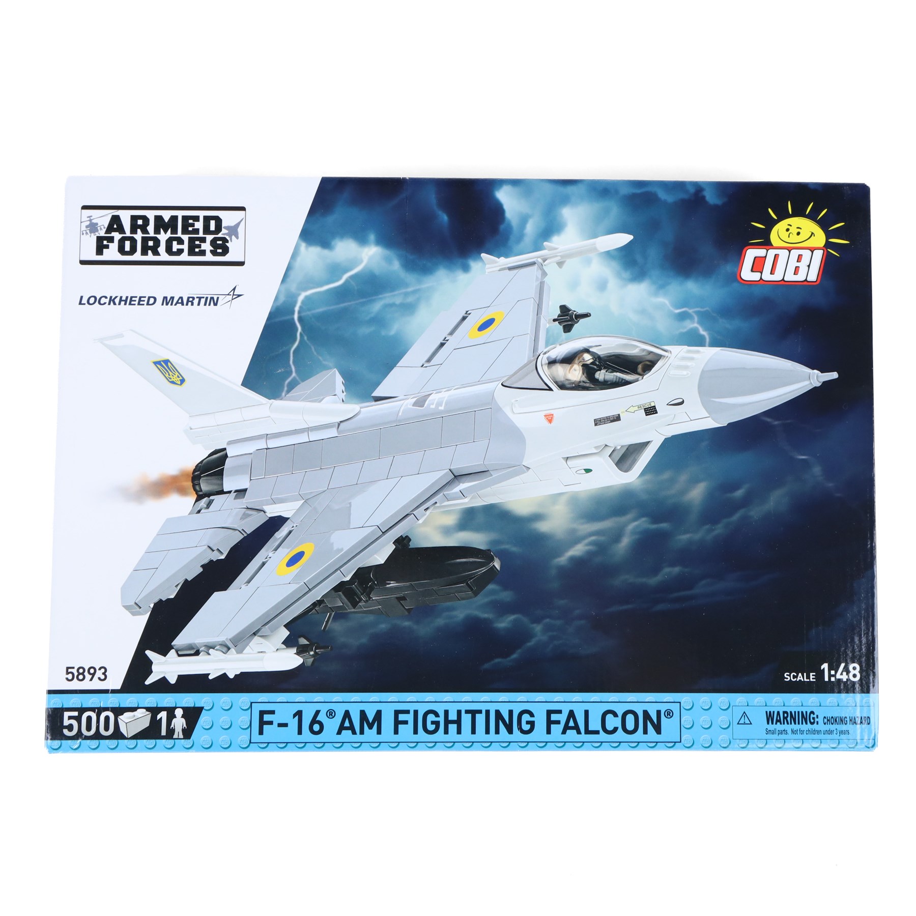Four Cobi Bricks 1:48 scale Armed Forces sets, comprising no. 5819 F/A-18C Hornet, no. 5853 Panavia Tornado IDS, no. 5893 F-16 AM Fighting Falcon and no.5896 F-16 AM Fighting Falcon, all in sealed boxes