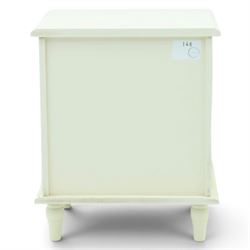 Laura Ashley - 'Clifton' bedside chest, fitted with three graduating drawers flanked by half-canted pilasters, raised on turned feet, in ivory finish
