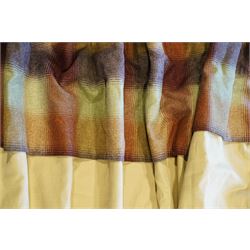 Pair of (190cm) quality full height Linara Wicker curtains with Moon Kilnsey heading, interlined overall height 228cm, overall width 190cm (each curtain) 