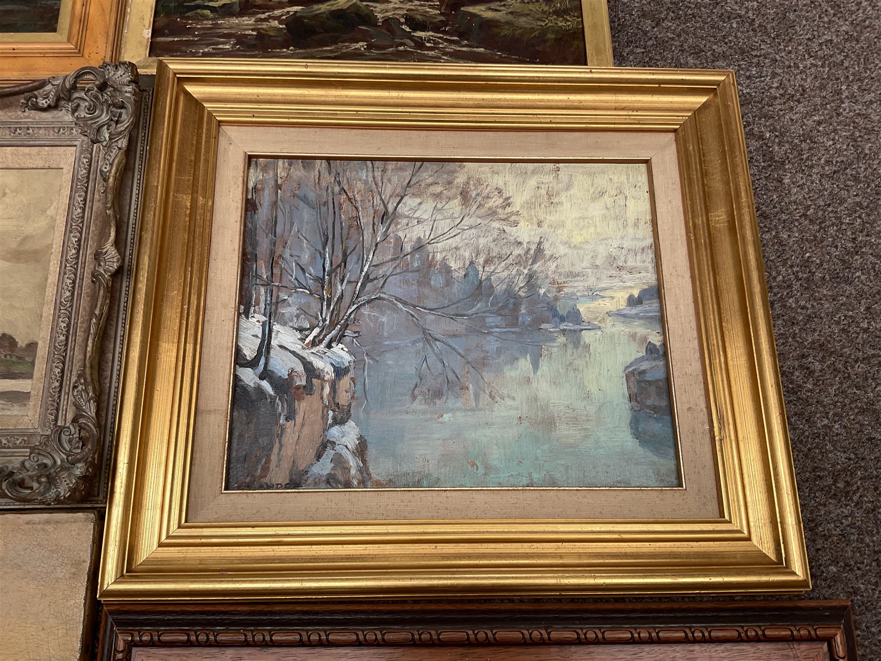 Collection of oil paintings, artists including Albert Ernest Bottomley, Stephen Denison, Hermann Sandoz, H Drummond, Ainsworth, Keith Cresswell, etc (10)
