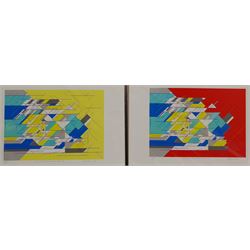 Geoffrey Harrop (British 1947-): 'Linear Form III & V' and 'Sunshine Through the Rain II & III', two pairs limited edition digital giclée prints signed and titled in pencil 21cm x 30cm (4) (unframed)