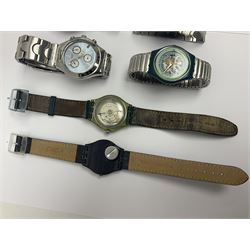 Six Swatch wristwatches, including automatic example