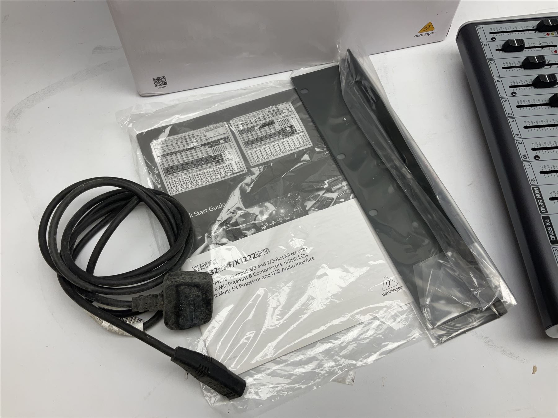 Meridian stage pro AS802ADC mixer, housed in a hard case, Xenyx X1222USB mixer and a Citronic CSL-10 mixing console, boxed (3)