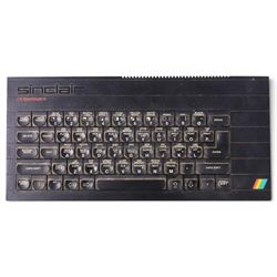 Sinclair ZX Spectrum and printer, with a large collection of Spectrum games, including Querzalcoatl, VU-3D, Embassy Assault, Cyclone, Return of the Jedi, Hungry Horace, Magic Carpet, Scalextric, Wheels of Fire, etc 
