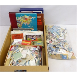  Collection of Great British and world stamps including Great British FDCs in album, unused postage, World kiloware, Stanley Gibbons 'World Collector', Belgium, Egypt, France, Germany etc, in one box  