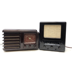  German Third Reich radio, the Bakelite impressed and moulded with the Third Reich eagle, model VE301Dyn, 110/220 volt by Saba-Radio Villingen, in very good working condition, valves etc replaced or refurbished, with copy of Denke daran warning label, H32cm, W27cm, D18cm (mao3006)  