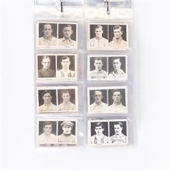 Collection of Edwardian and later Football related trading and cigarette cards, including forty-nine of fifty 1906 Ogden's Football Club Colours, 1922 PALS Footall series, ninety of one hundred 1925 Gallaher Famous Footballers, complete set of forty-four 1926 Ogden's Captains of Association Football Clubs and Colours, complete set of fifty 1927 Players Football Caricatures by MAC,  complete set of fifty 1927 Players Football Caricatures by RIP,  complete set of fifty 1930 Players Association Cup Winners, complete set of 50 1933 Ogdens AFC Nicknames etc, housed in brown cigarette card album