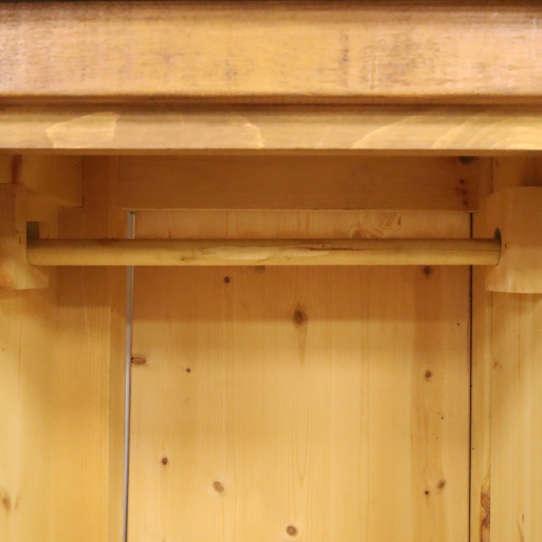 Indigo Furniture - rustic oak triple wardrobe, fitted with three doors with wrought metal fittings and locks, on style supports