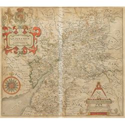Christopher Saxton (British 1540-1610): 'Glocestriae comitatus olim sedes Dobunorum' (1627...