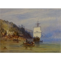  Rowing into Shore, watercolour signed and dated 1921 by Abraham Hulk Jnr (British 1851-1922) 32cm x 44cm  