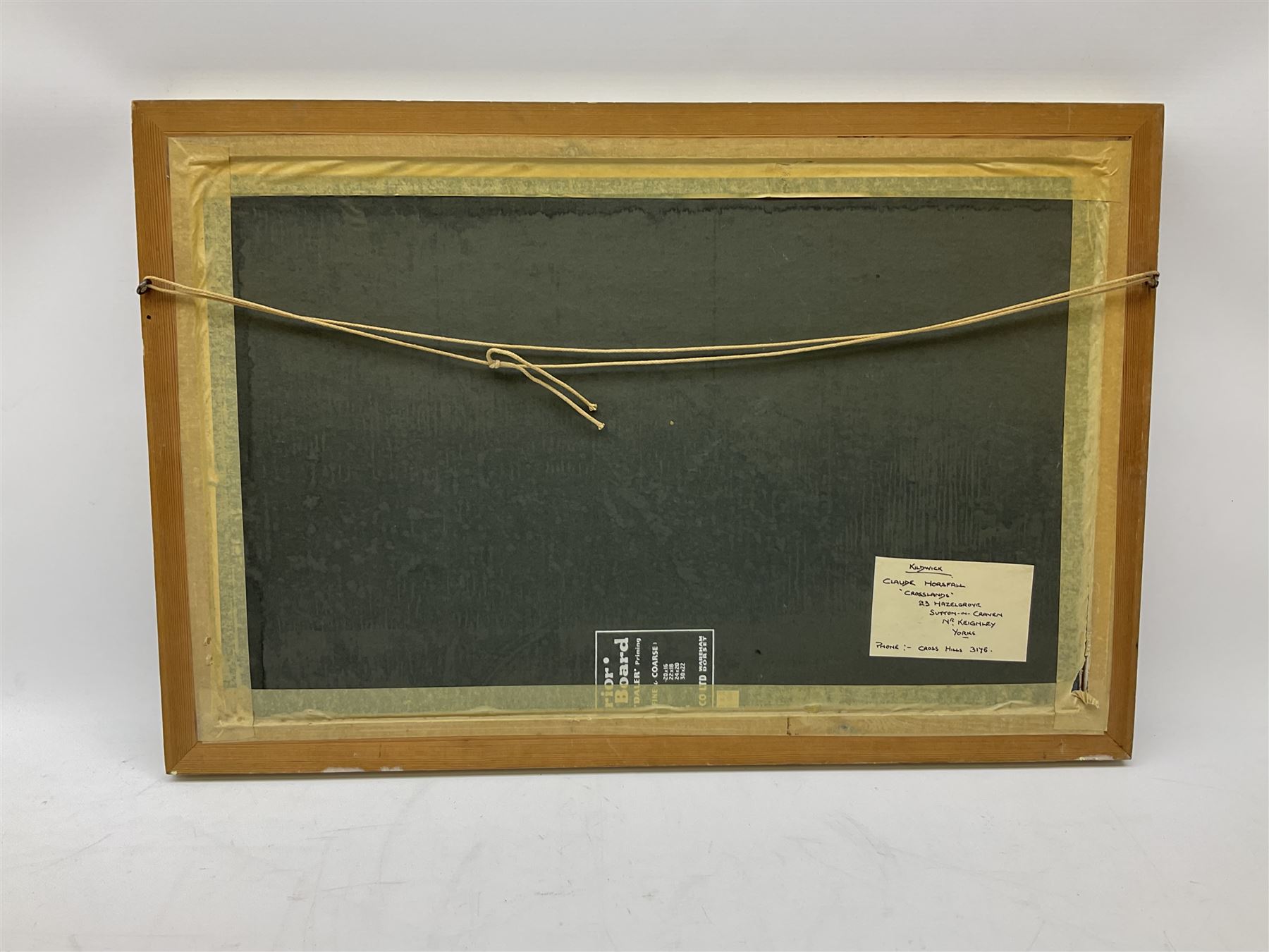 Claude Horsfall (British 1907-2003): 'Kildwick near Keighley', oil on board signed, titled with artist's address verso 36cm x 58cm