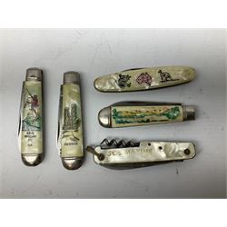 Eighteen pocket knives including examples by Richards of Sheffield, knife  commemorating the Royal Wedding 29th July 1981 etc