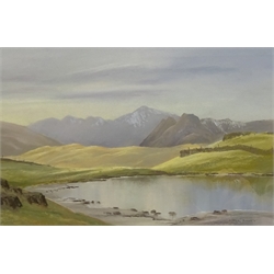  Peter Shutt (British 1926-): 'Slater's Bridge Little Langdale' & 'The Langdales and Bow Fell from Alcock Tarn', pair pastels signed 24cm x 35cm (2)  DDS - Artist's resale rights may apply to this lot   