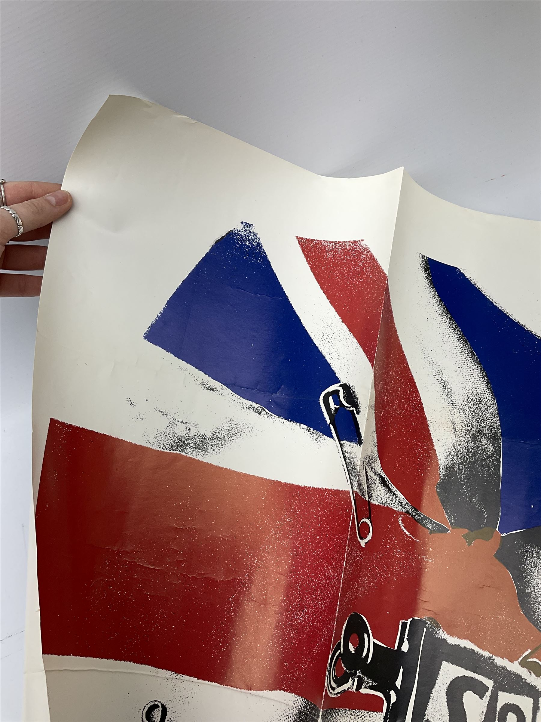 An original promotional poster for Sex Pistols - Anarchy In The UK, H72cm L97cm.