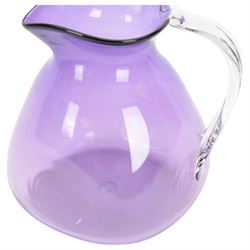 Steven Newell (1948-), amethyst glass jug, signed Newell, H17cm