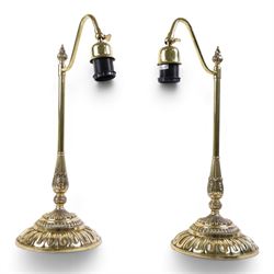 Pair of brass table lamp bases, H50cm