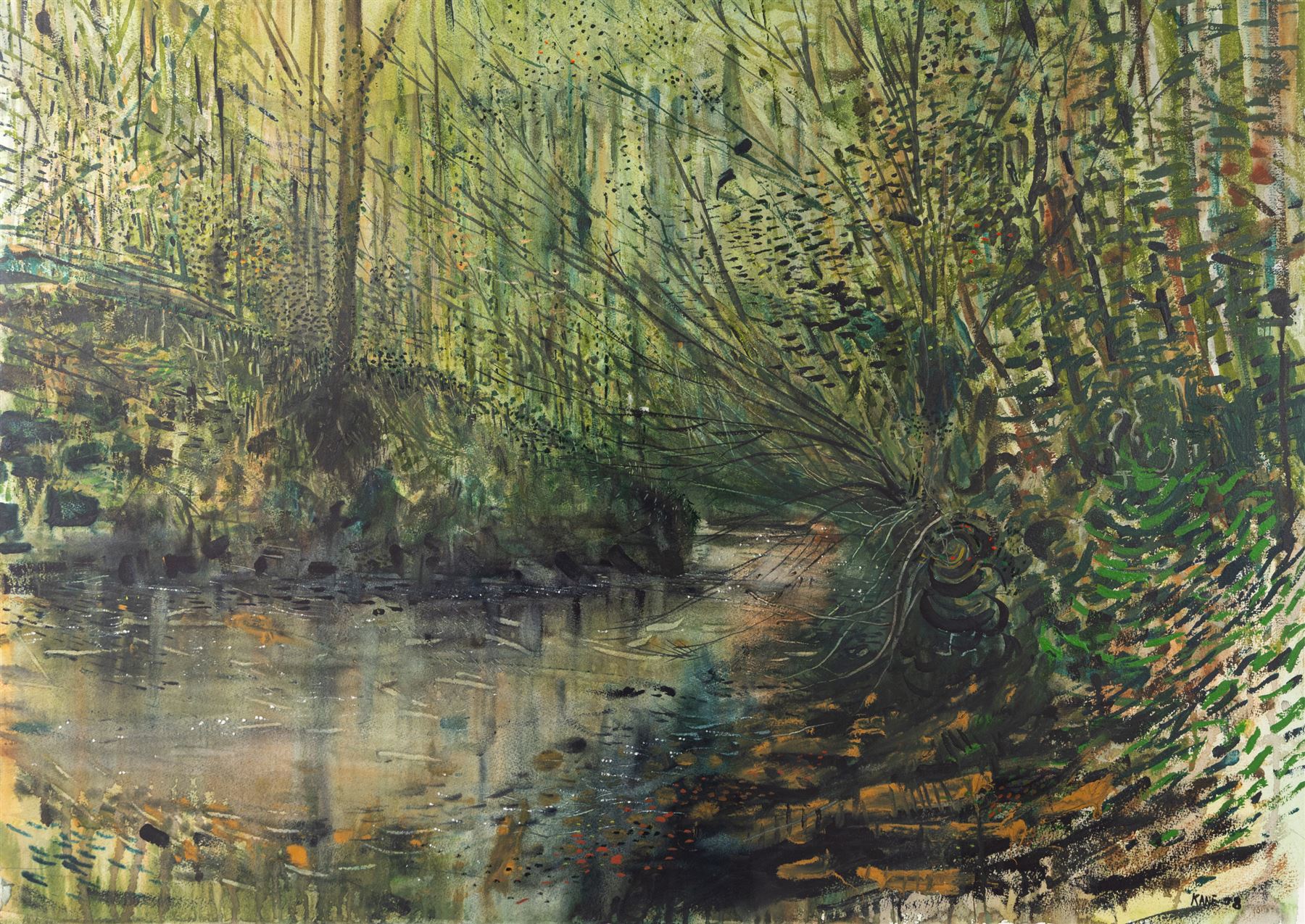 Kane Cunningham (British 1961-): 'Mulgrave Woods', watercolour signed and dated '08, titled verso 74cm x 105cm 