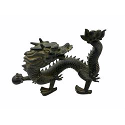 Chinese bronzed figure of a dragon