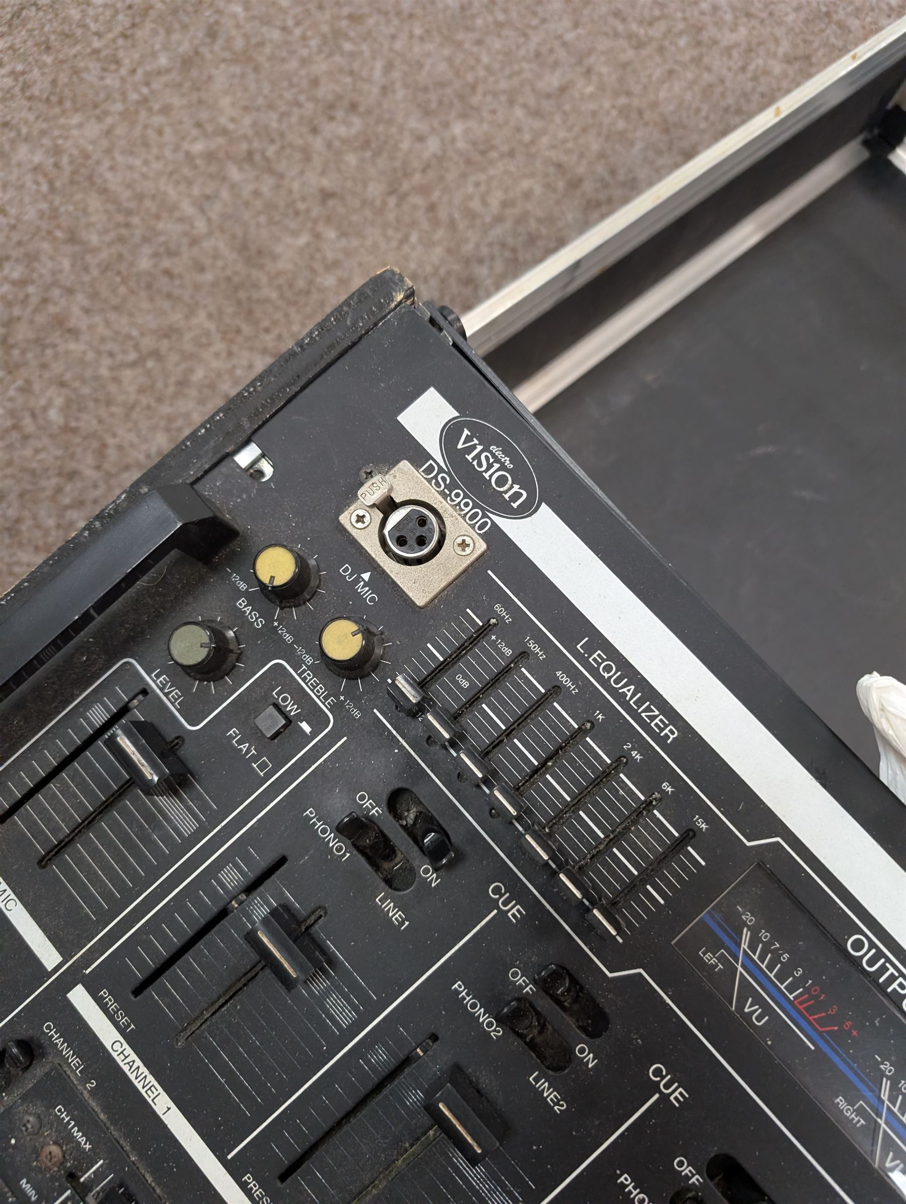 Electrovision mixer and a Pro 150 turntable, in large hardcase