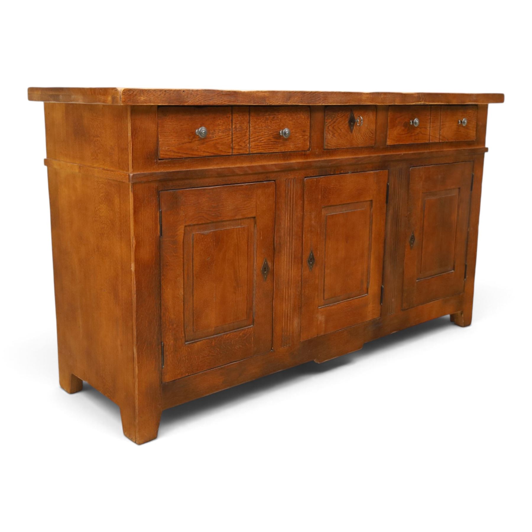 Antix - French oak sideboard, fitted with three drawers and cupboards