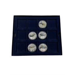 Five Queen Elizabeth II Bailiwick of Guernsey 2010 silver proof five pound coins, from the '70th Anniversary Battle of Britain Silver Coin Collection', some with certificates