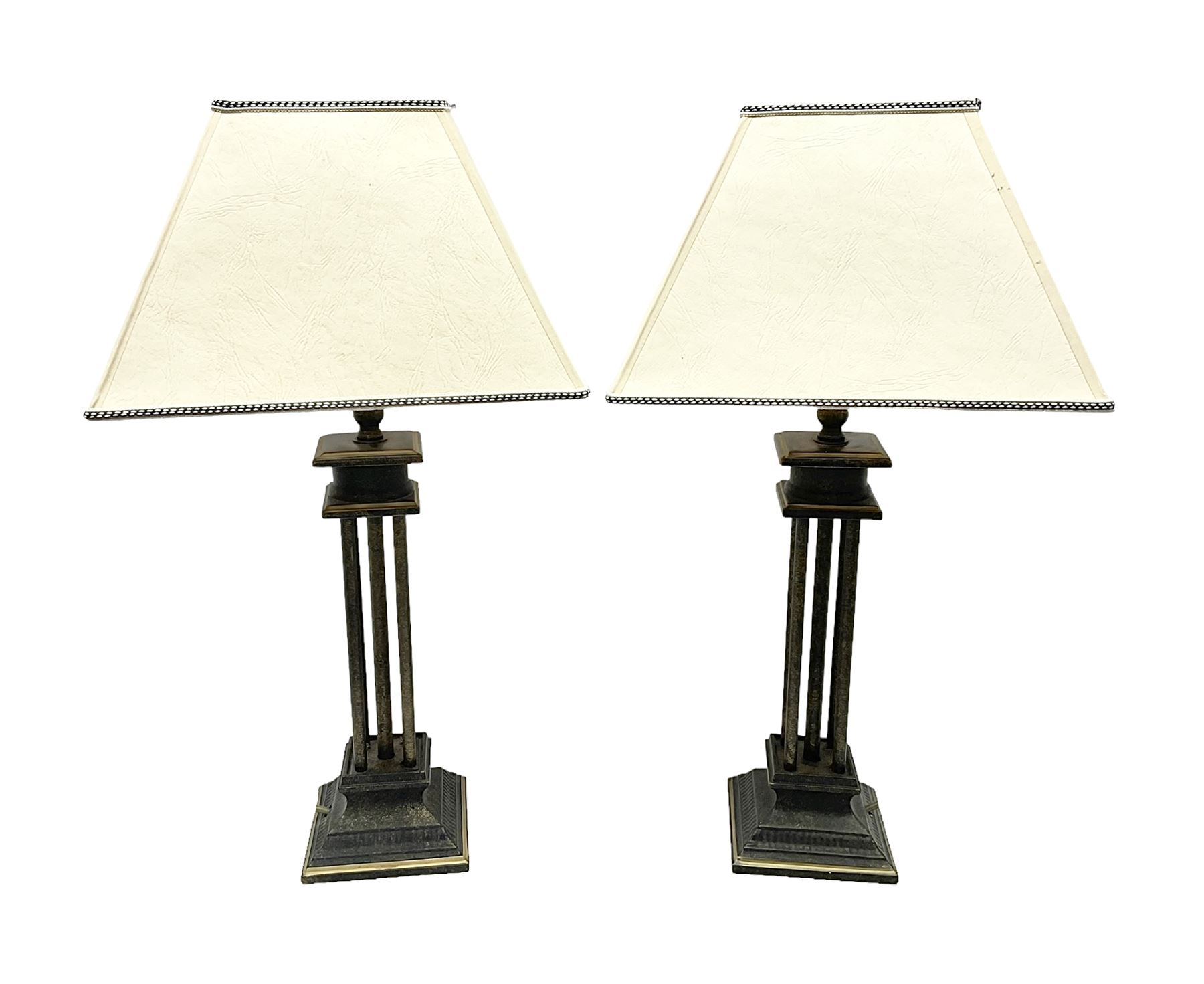 Pair of Marks and Spencers metal framed table lamps, H45cm