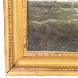 William Anslow Thornley (British fl.1858-1898): Shipping off Tynemouth, oil on canvas signed with pseudonym 'C Thornbery' 44cm x 80cm 
Provenance: with the Mandell Gallery, Norwich, label verso