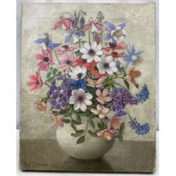 Harold Edward Conway (Staithes Group 1872-1949): Still Life of Summer Flowers, oil on canvas signed and dated 1935, 32cm x 25.5cm (unframed)
