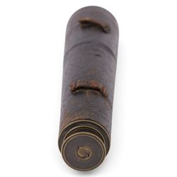 19th century two-draw brass and leather telescope, inscribed 'Captn Stephens J.N.' and 'West 92 & 93 Fleet Street London', total length 54cm
