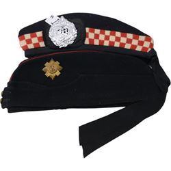 Collection of military caps, including Green Howards forage cap by Herbert Johnson, Officer's Royal Artillery cap by Bates Hatters, Glengarry cap by Mackie and Co etc 