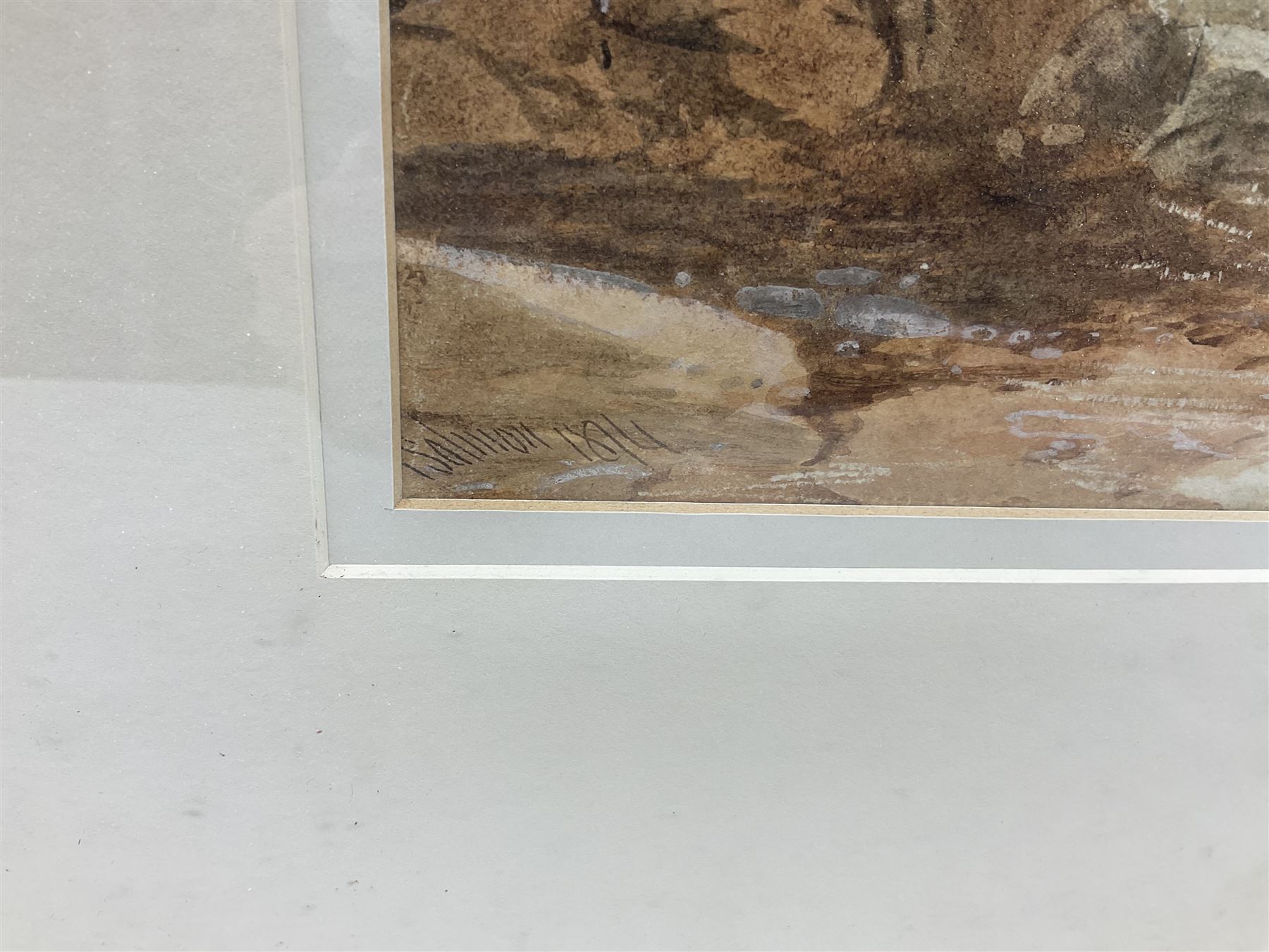  John Francis Salmon (British 1808-1886): Landing a Cutter at Bridlington, watercolour signed and dated 1874, 34cm x 51cm  