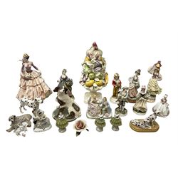 Goebel figurine Master Simpson no.FF311, together with large ceramic fruit display Capodimonte style figures etc