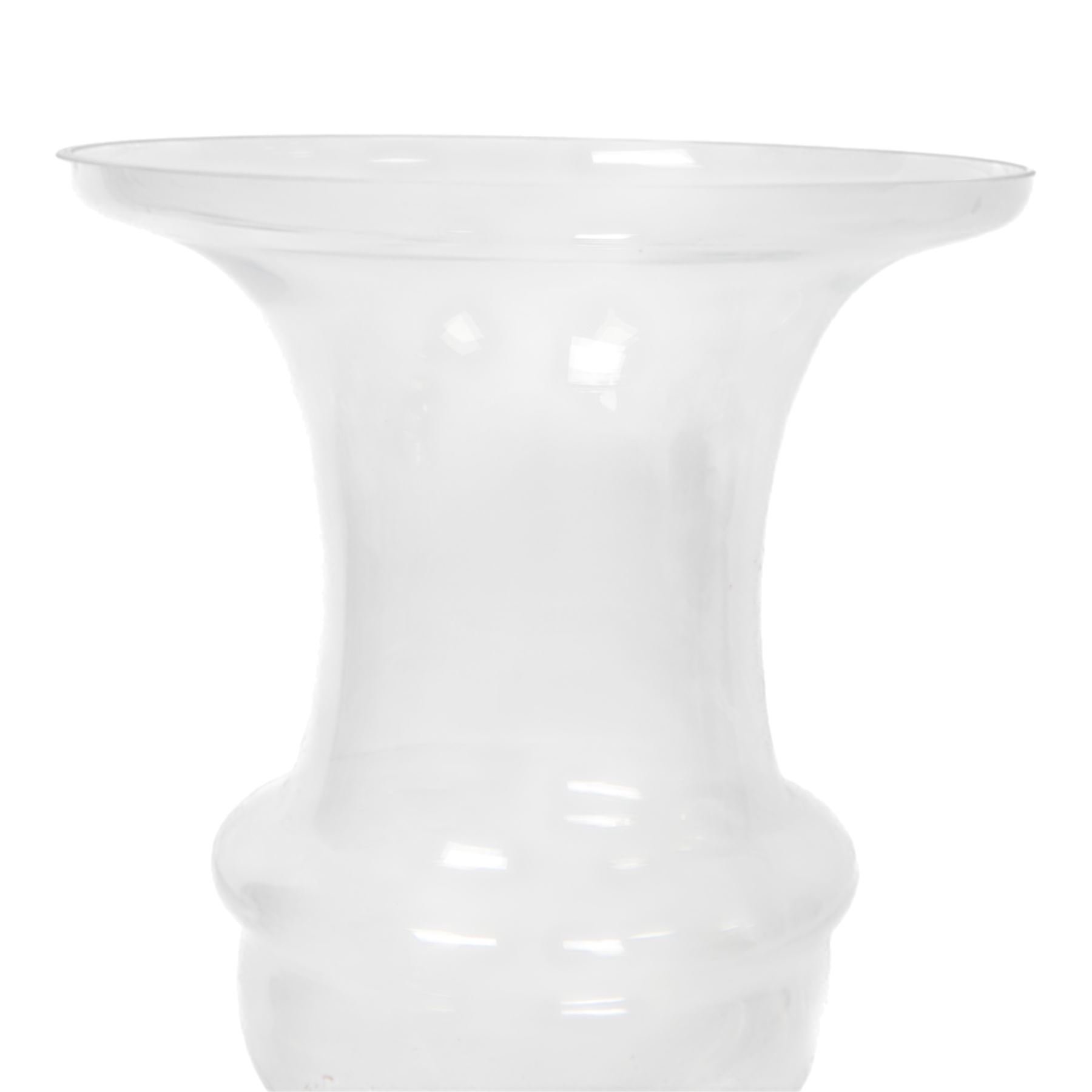 Large clear glass floristry vase, of urn form with flared rim, H60cm