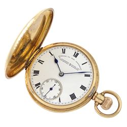 9ct gold full hunter keyless lever prese