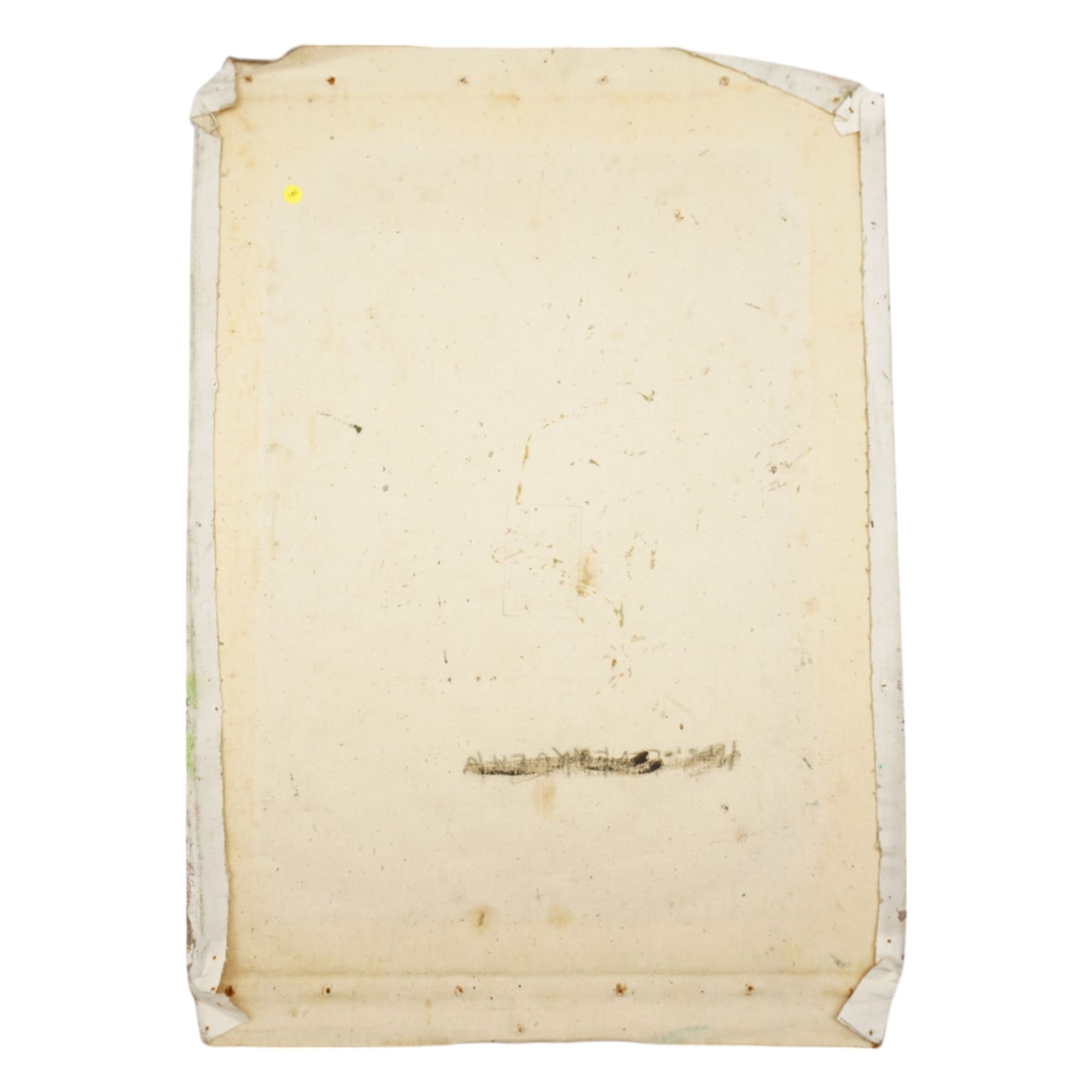 John Gilbey Bowles (British 1929-2011): Portrait of a Man Wearing a Hat on Red, oil on unstretched canvas unsigned 76cm x 63cm (unframed)
Provenance: direct from the family of the artist