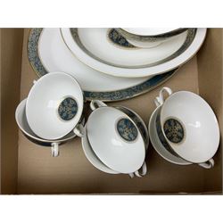 Royal Doulton Carlyle pattern part dinner service, including eight dinner plates, sixteen side plates, eight bowls, eight coffee cans and saucers etc (68)