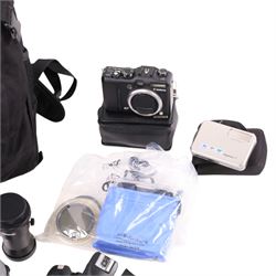 Canon G7 Powershot camera, Samsung Digimax i5 camera and a collection of camera equipment, including Lowepro bag, filters, etc