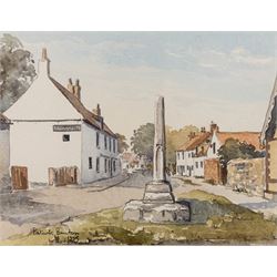 Patrick Austin Burton (British 1930-2009): A View of Hornsea Mere and The Old Cross, pair of watercolours signed and dated 1995, 18cm x 24cm (2)