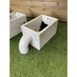 Rectangular glazed shallow sink and pair of royal doulton glazed drinking troughs - THIS LOT IS TO BE COLLECTED BY APPOINTMENT FROM DUGGLEBY STORAGE, GREAT HILL, EASTFIELD, SCARBOROUGH, YO11 3TX