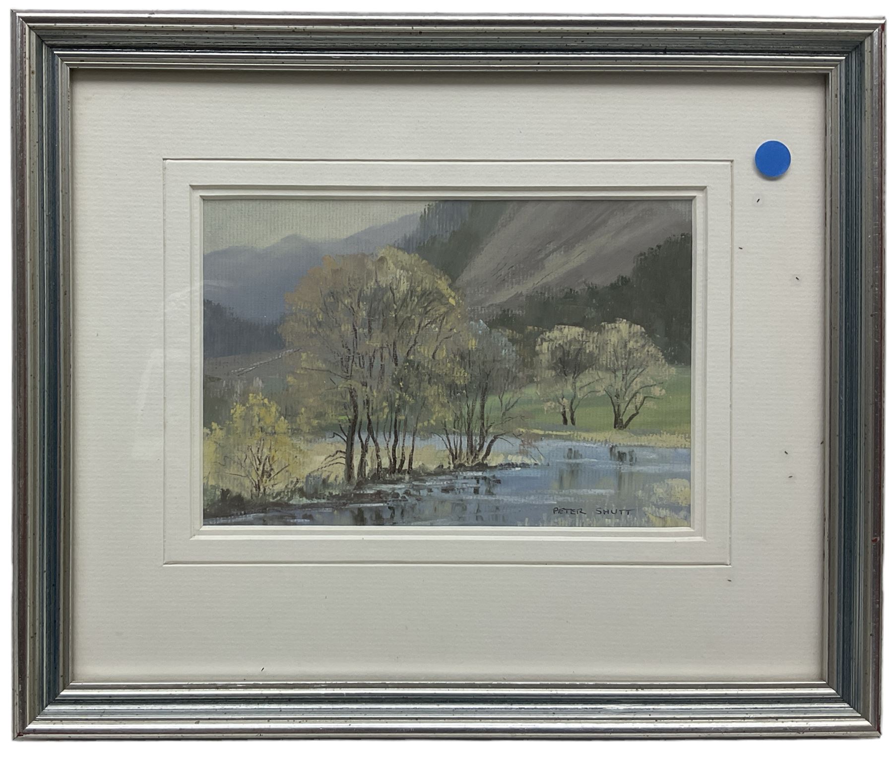 Peter Shutt (British 1926-2016): River Derwent - near Grange-in-Borrowdale, pastel signed, labelled verso 12cm x 18cm